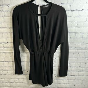 👗 Motel Rocks Black Long Sleeve Romper - Size Small